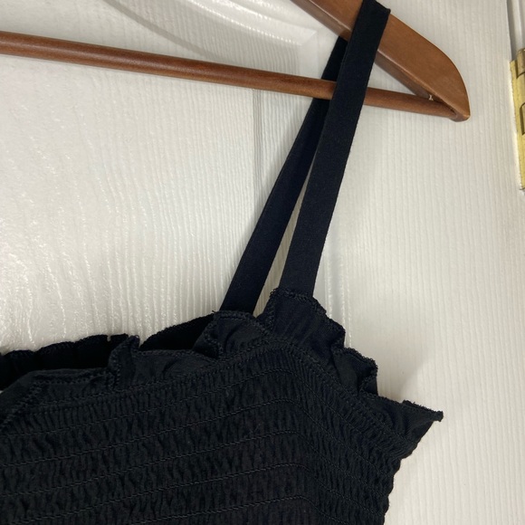 Aritzia Smocked Thin Strap Top with Ruffle - Picture 2 of 4